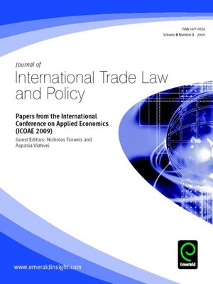 cover image of Journal of International Trade Law and Policy, Volume 8, Issue 3